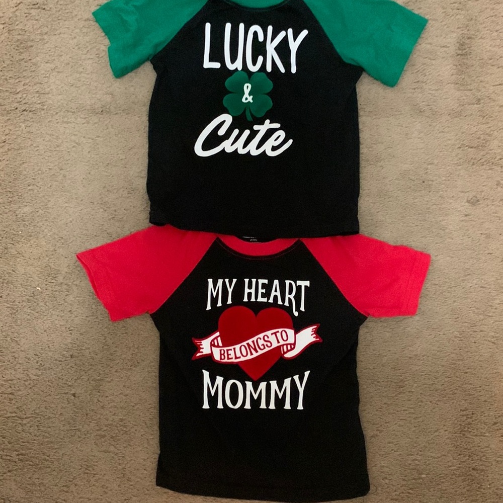 Toddler Valentine’s Day and St. Patrick’s Day Shirts